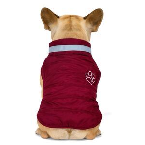 Winter Dog M/L Jacket Red Reflective Fleece Waterproof Warm Pet Vest Holiday